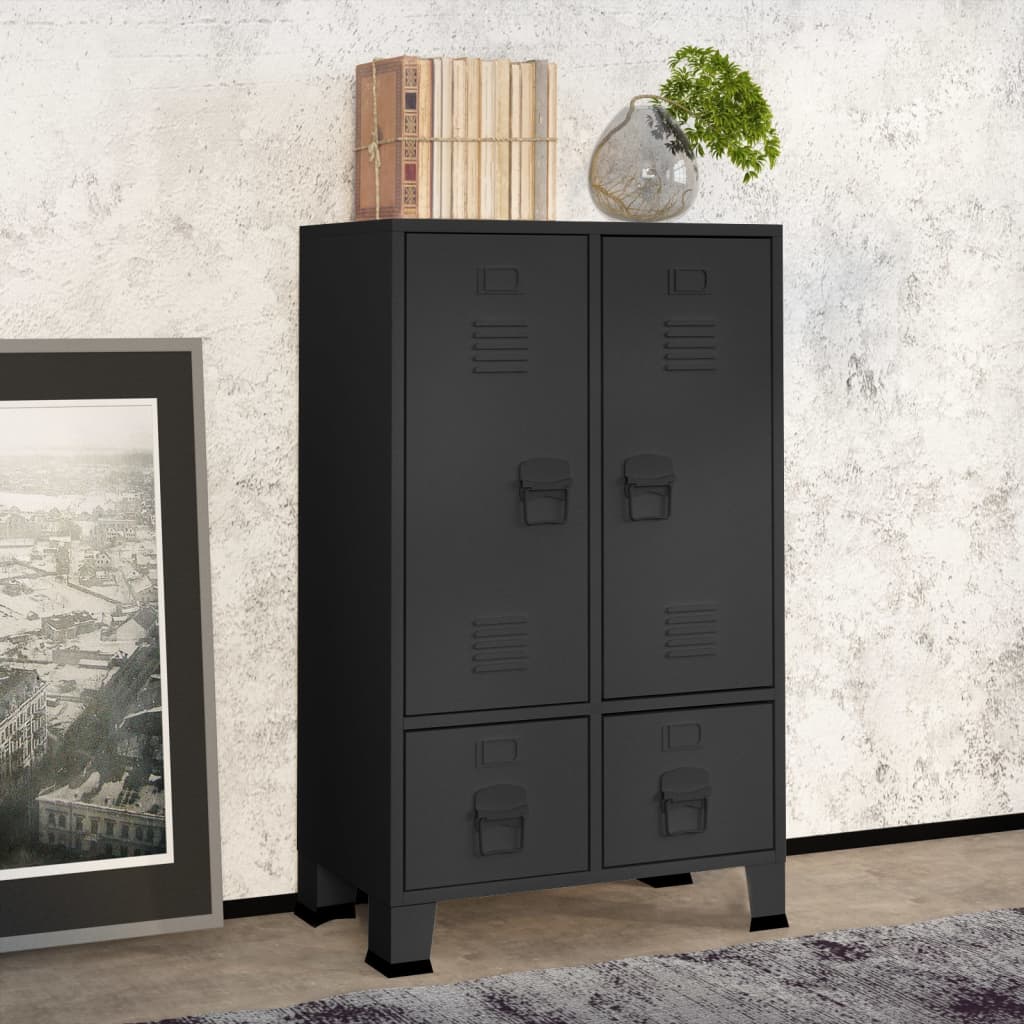 Wardrobe Metal Industrial Style 67X35X107 Cm