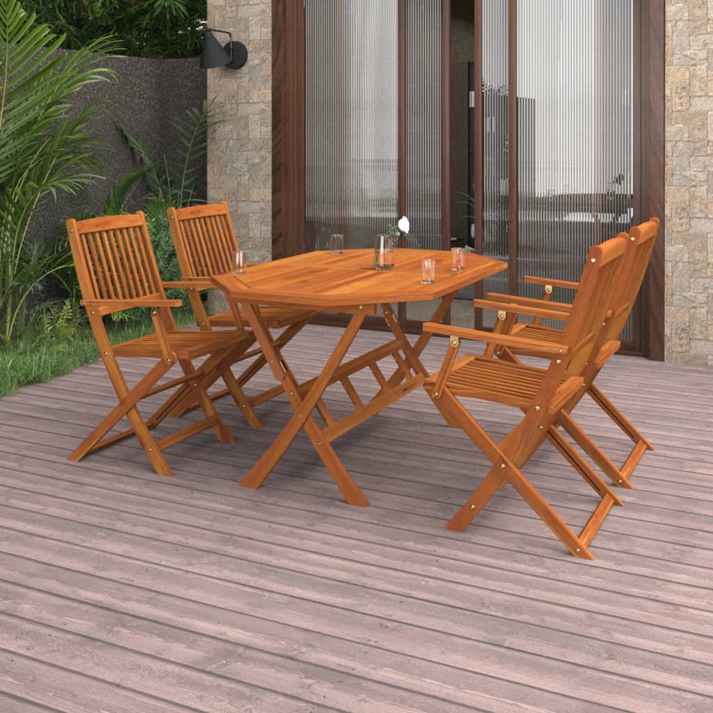 7 Piece Garden Dining Set Solid Wood Acacia