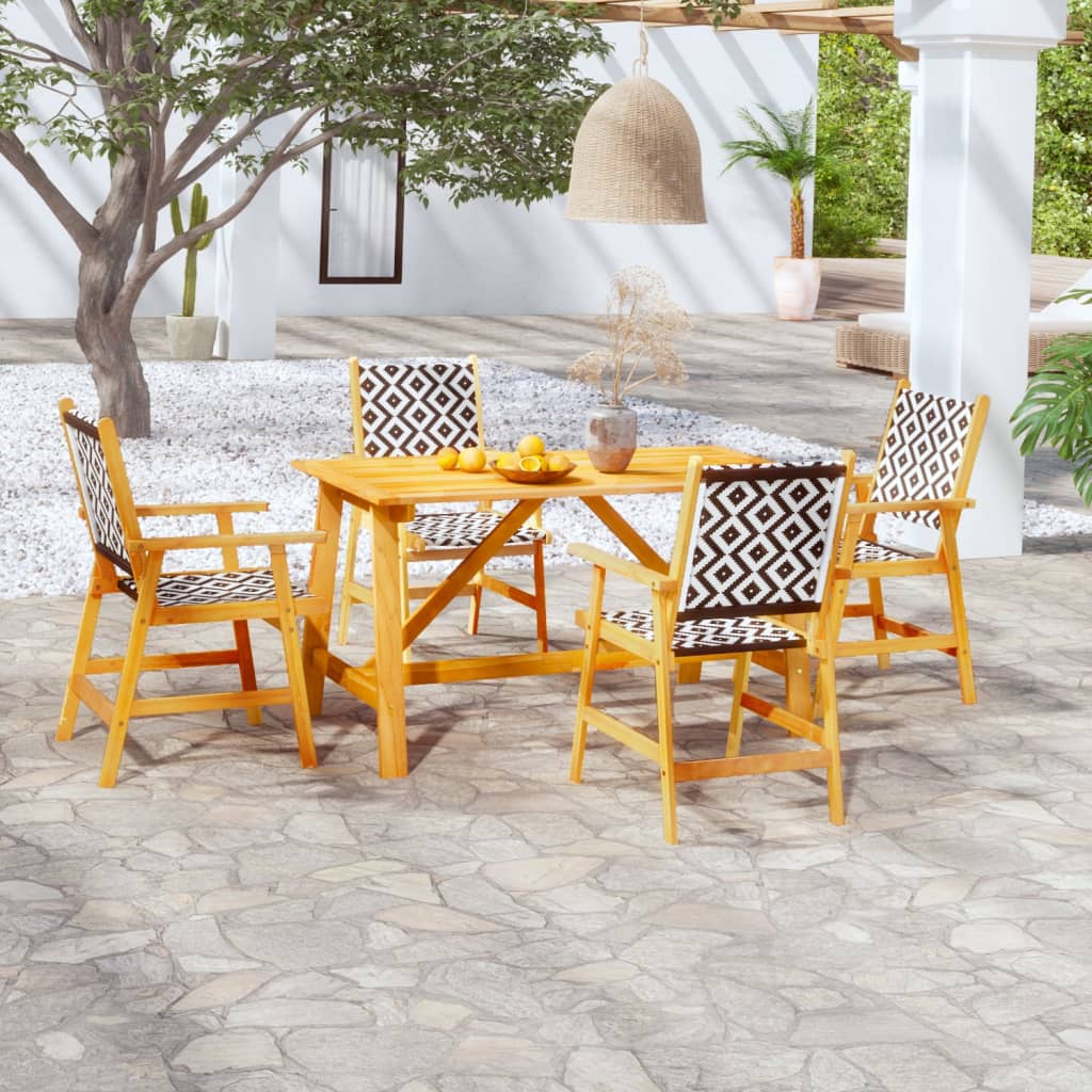 7 Piece Garden Dining Set Solid Acacia Wood