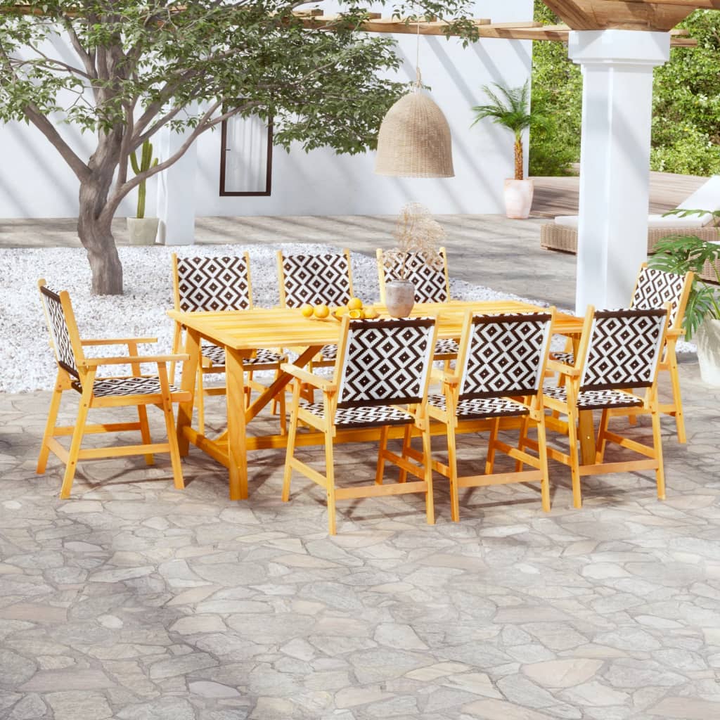 7 Piece Garden Dining Set Solid Acacia Wood