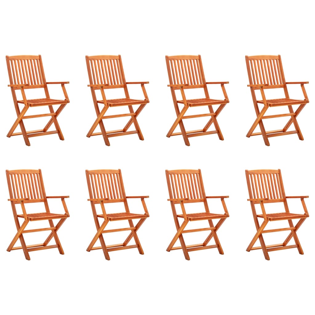 Folding Garden Chairs 4 Pcs Solid Eucalyptus Wood