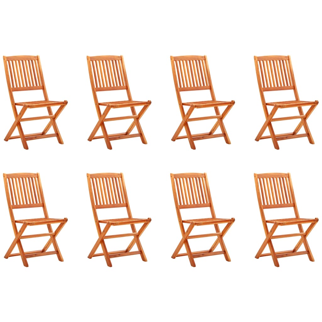 Folding Garden Chairs 4 Pcs Solid Eucalyptus Wood