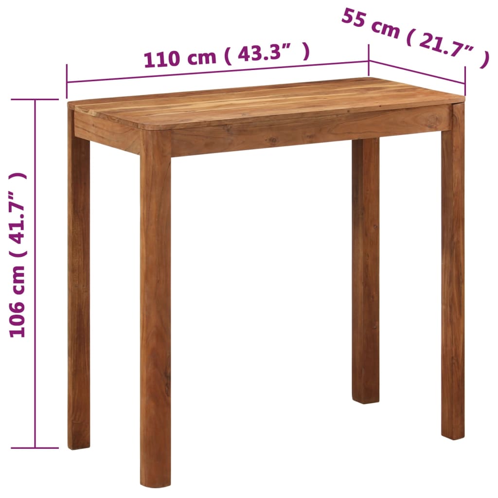 Bar Table Solid Wood Acacia With Honey Finish