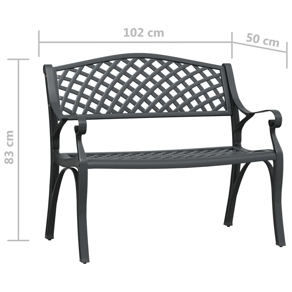 Garden Bench 102 Cm Cast Aluminium