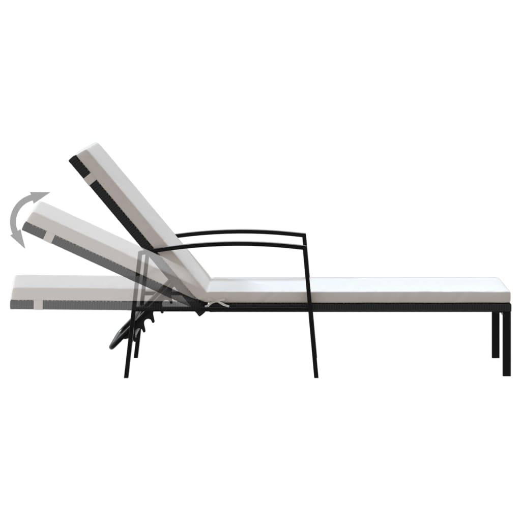 Sun Loungers 2 Pcs With Table Poly Rattan