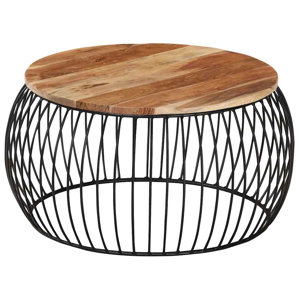 Coffee Table Multicolour Reclaimed Wood Iron Medium Durable 68 X 35 Cm Solid Rec