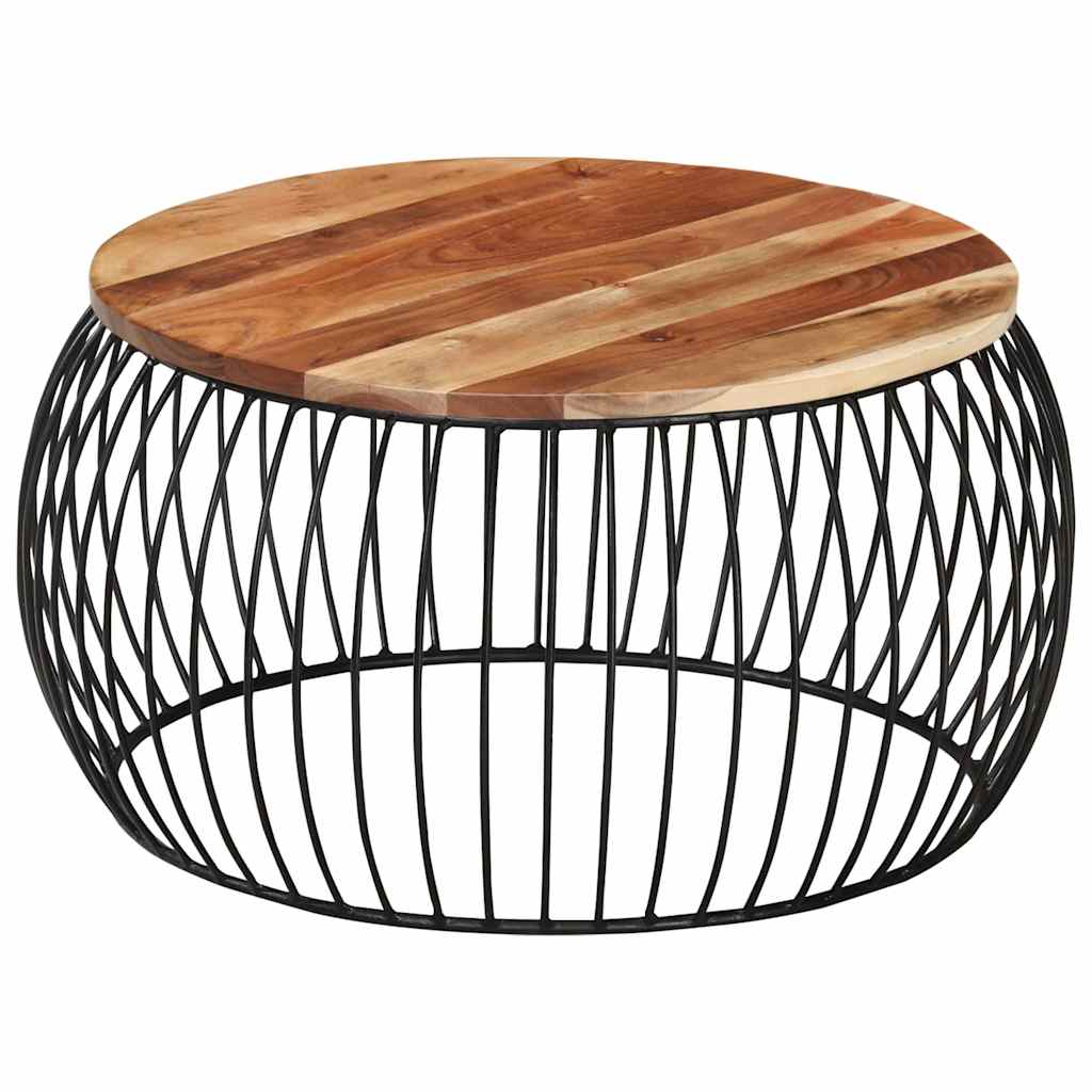 Coffee Table Multicolour Reclaimed Wood Iron Medium Durable 68 X 35 Cm Solid Rec