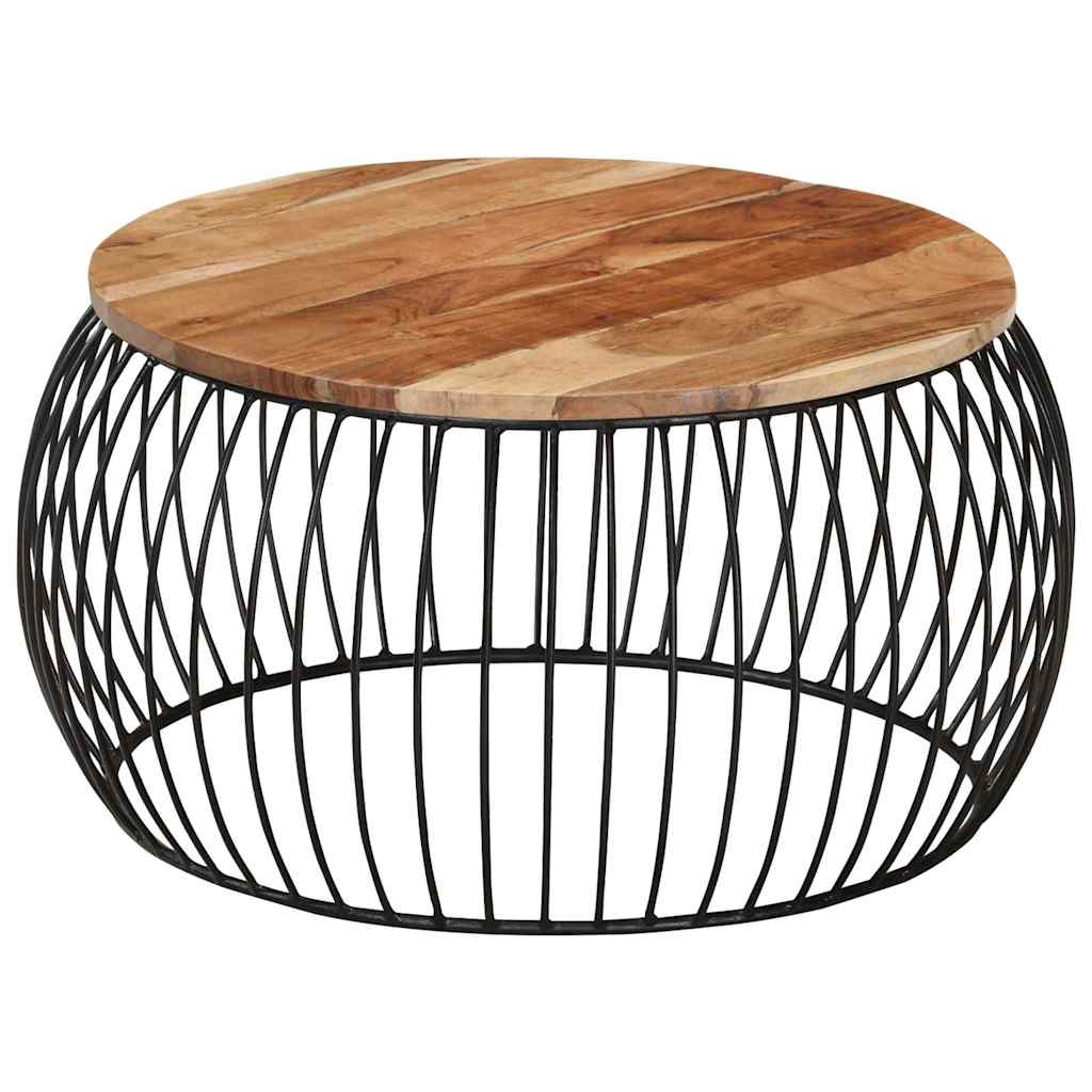 Coffee Table Multicolour Reclaimed Wood Iron Medium Durable 68 X 35 Cm Solid Rec