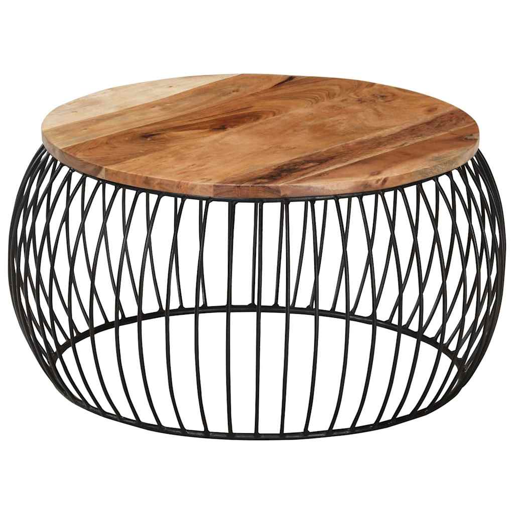 Coffee Table Multicolour Reclaimed Wood Iron Medium Durable 68 X 35 Cm Solid Rec