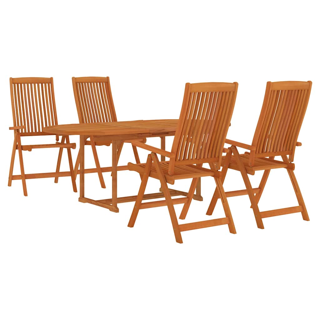 Outdoor Furniture Set 5 Piece Garden Dining Solid Wood Eucalyptus Waterproof Wit