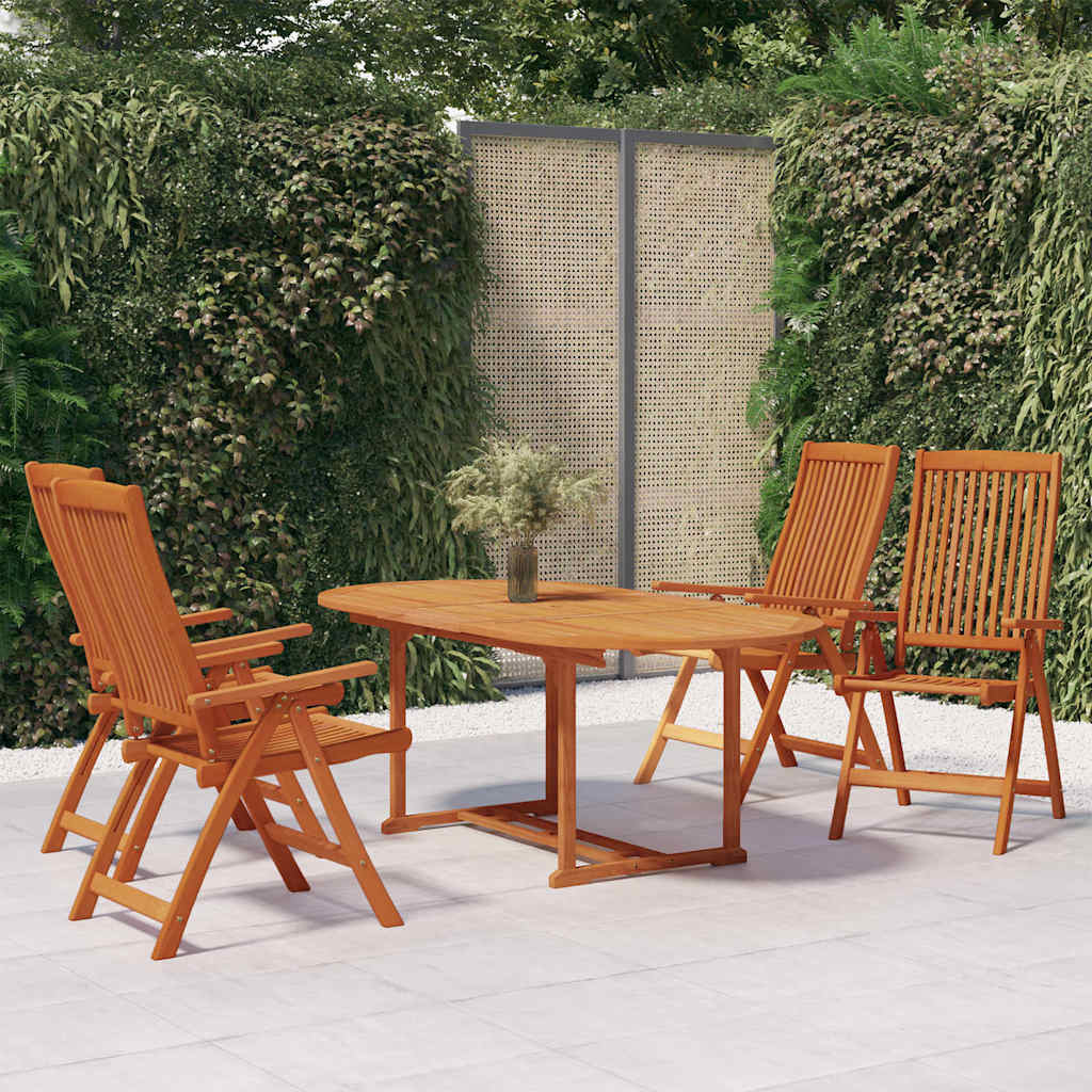 Outdoor Furniture Set 5 Piece Garden Dining Solid Wood Eucalyptus Waterproof Wit