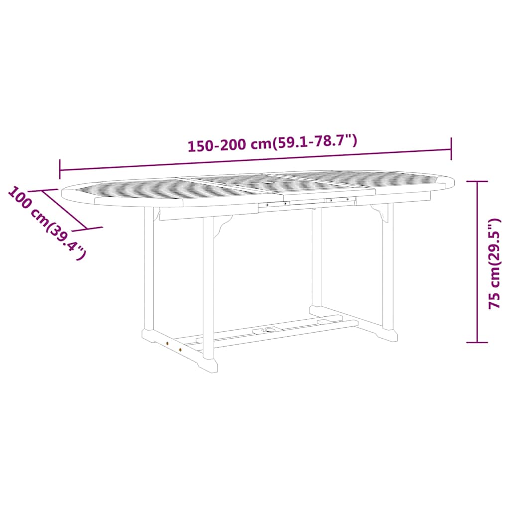 Outdoor Furniture Set 5 Piece Garden Dining Solid Wood Eucalyptus Waterproof Wit