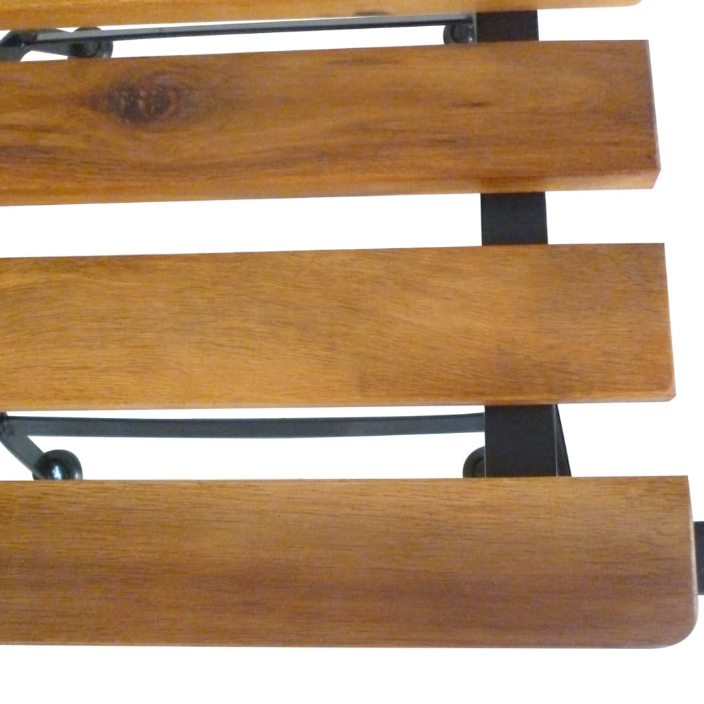 Folding Garden Chairs 4 Pcs Steel And Solid Wood Acacia