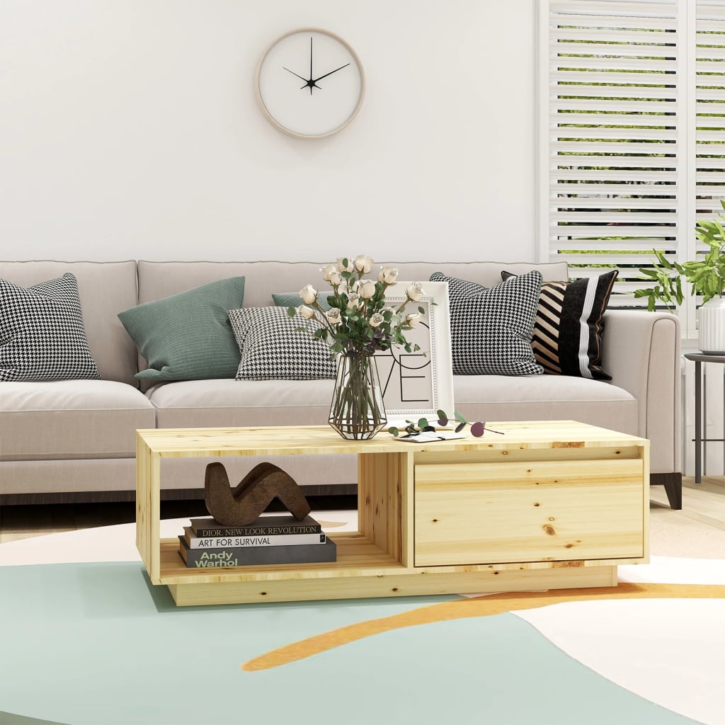 Coffee Table 110X50X33.5 Cm Solid Firwood