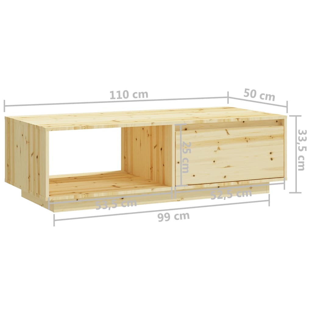 Coffee Table 110X50X33.5 Cm Solid Firwood