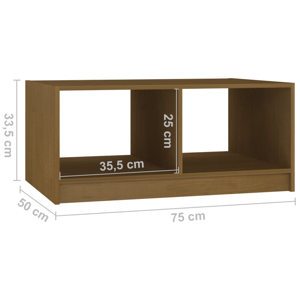 Coffee Table 75X50X33.5 Cm Solid Pinewood