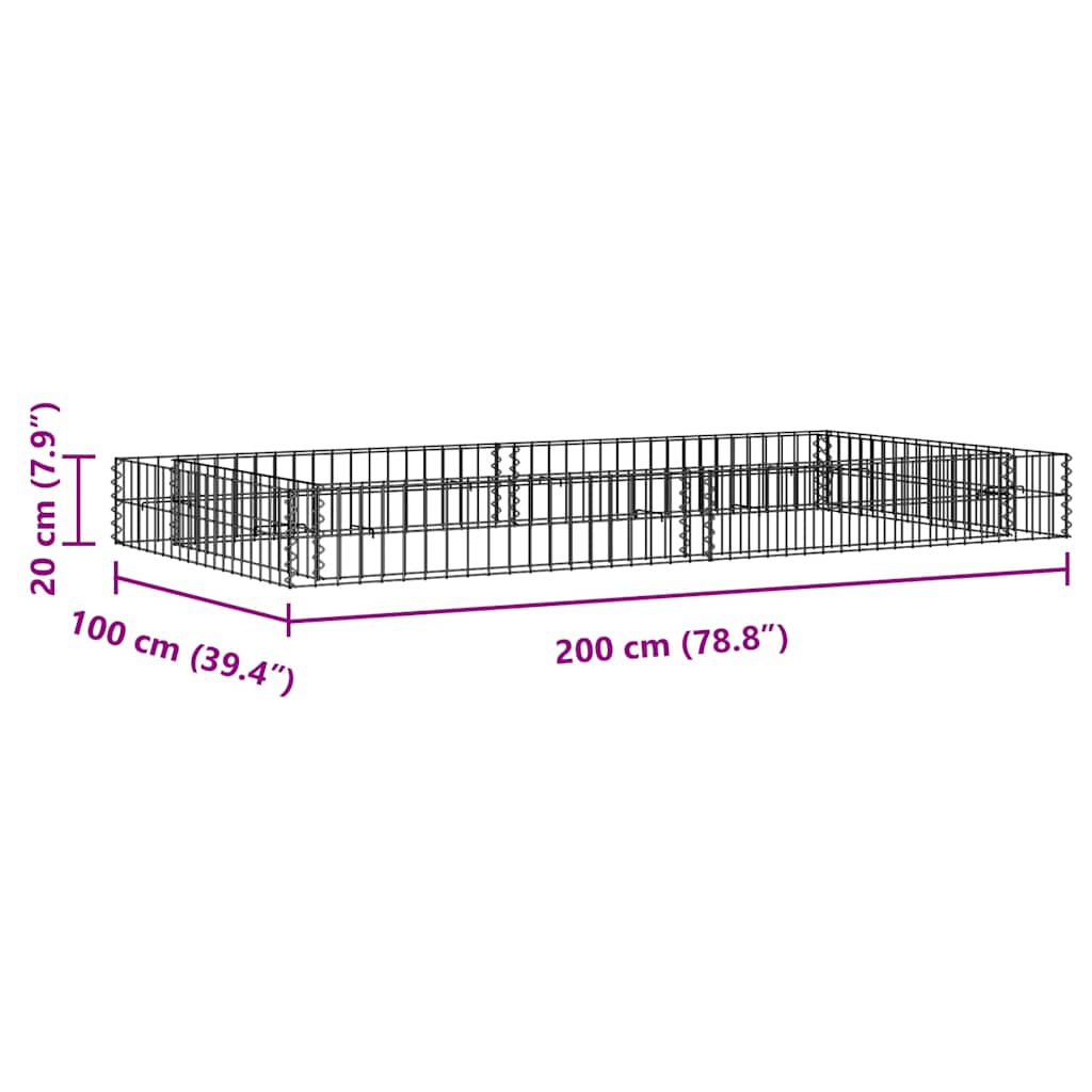 Gabion Raised Bed Galvanised Steel