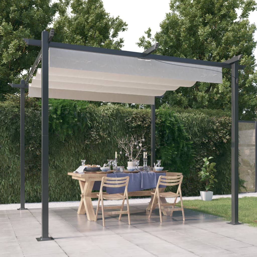 Garden Gazebo With Retractable Roof 3X3 M