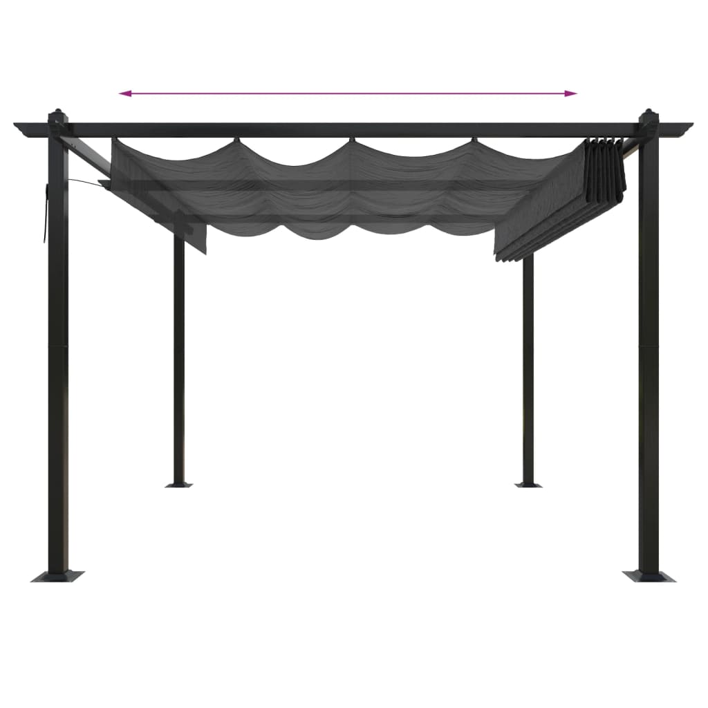 Garden Gazebo With Retractable Roof 3X3 M