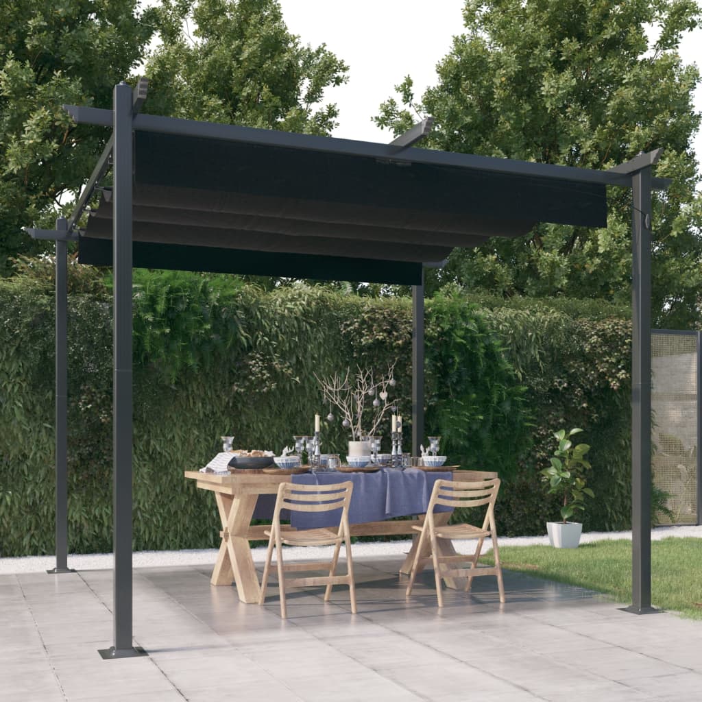 Garden Gazebo With Retractable Roof 3X3 M