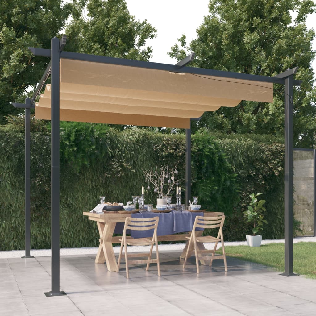 Garden Gazebo With Retractable Roof 3X3 M