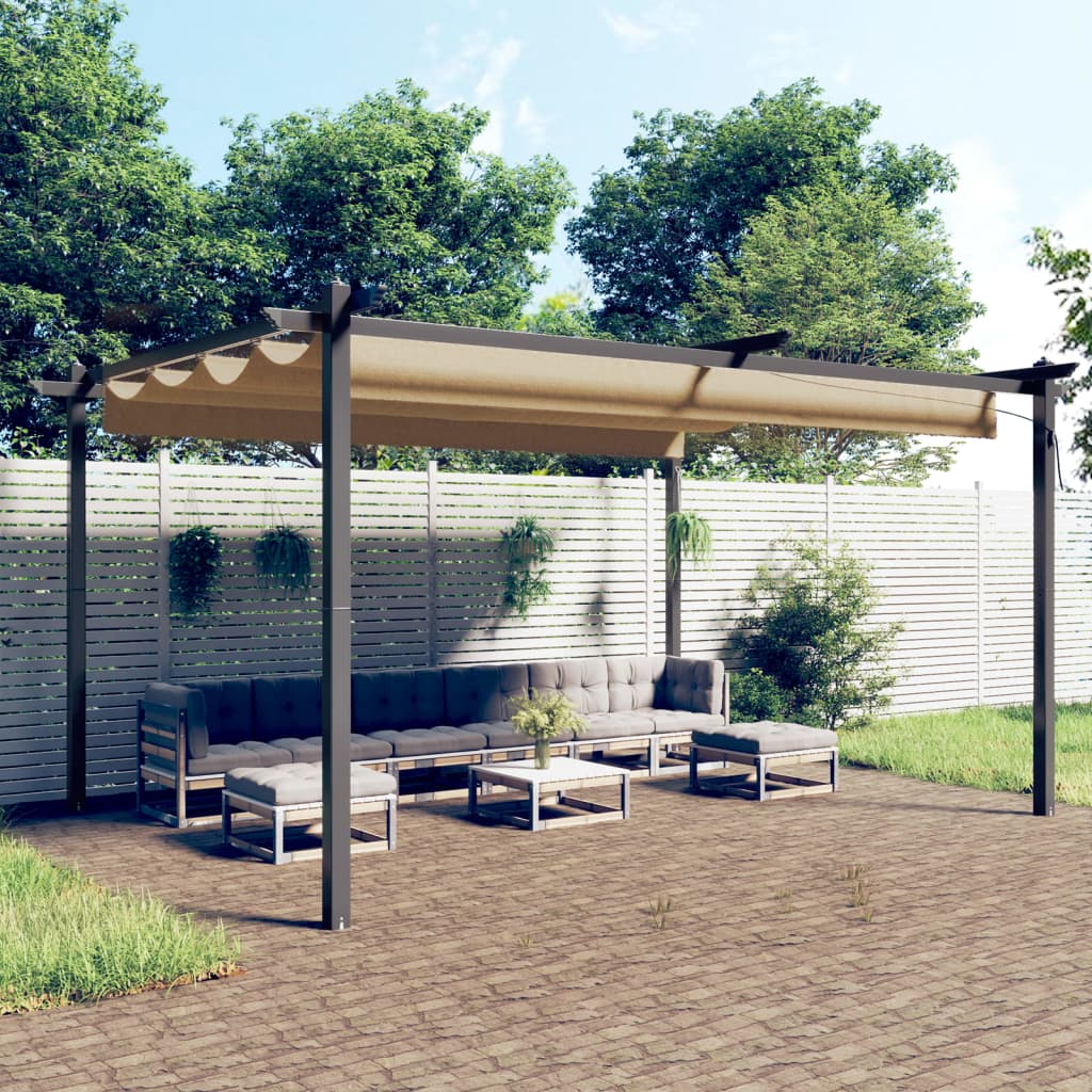 Garden Gazebo With Retractable Roof 3X3 M