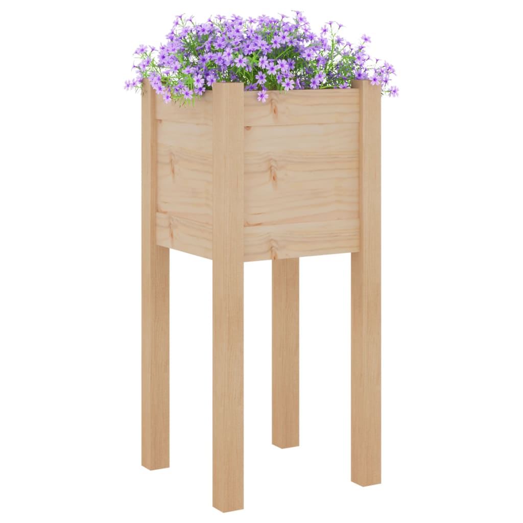 Garden Planter 31X31X70 Cm Solid Pinewood