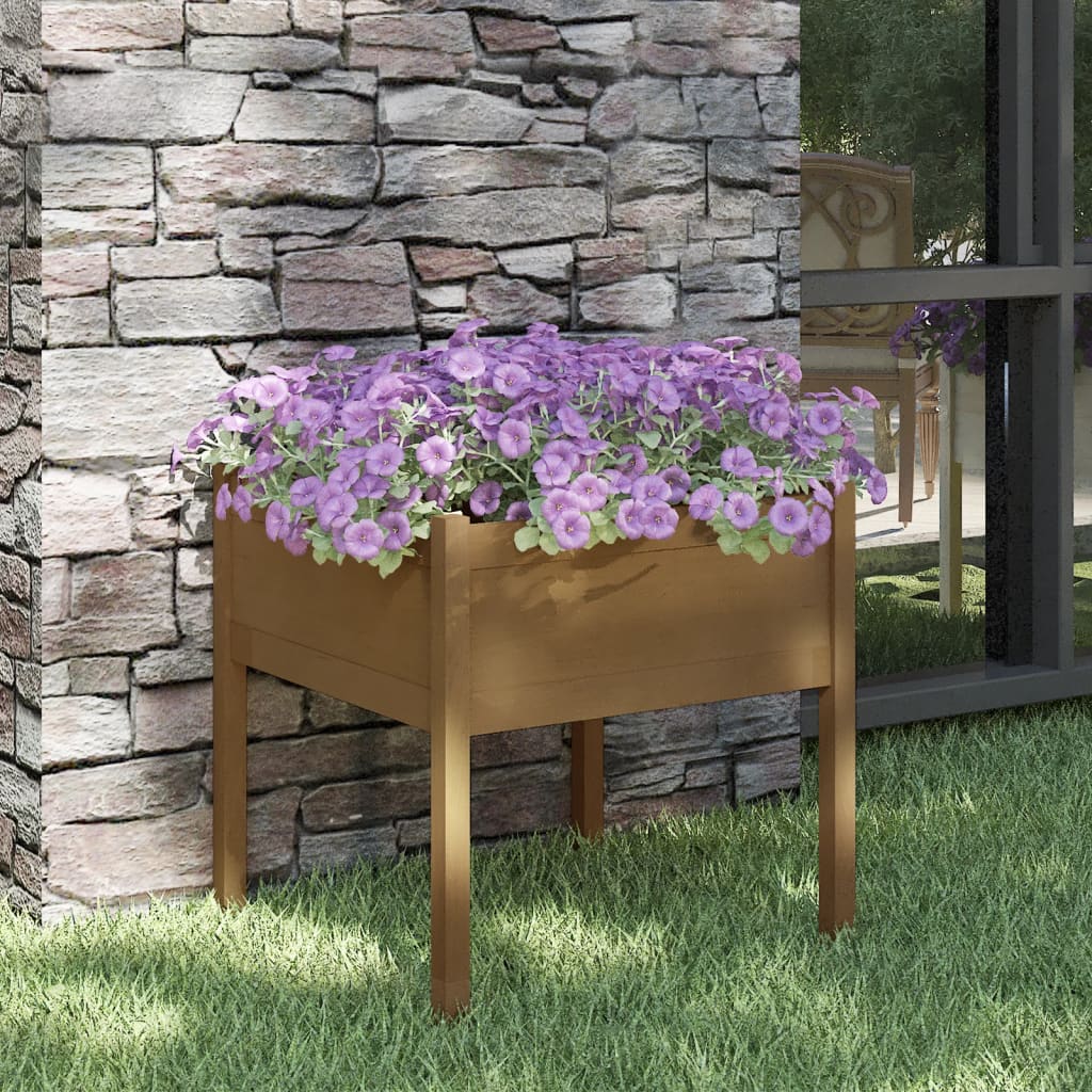 Garden Planter 70X70X70 Cm Solid Pinewood