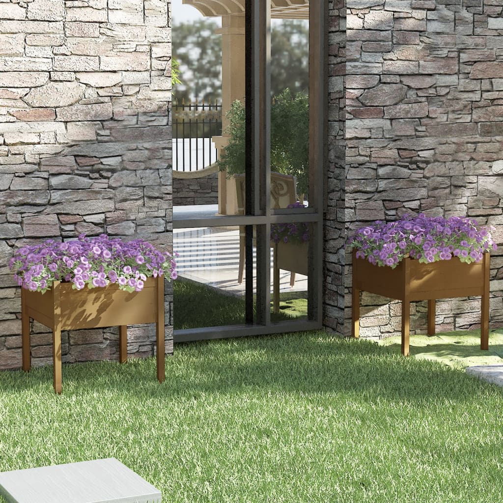 Garden Planter 70X70X70 Cm Solid Pinewood