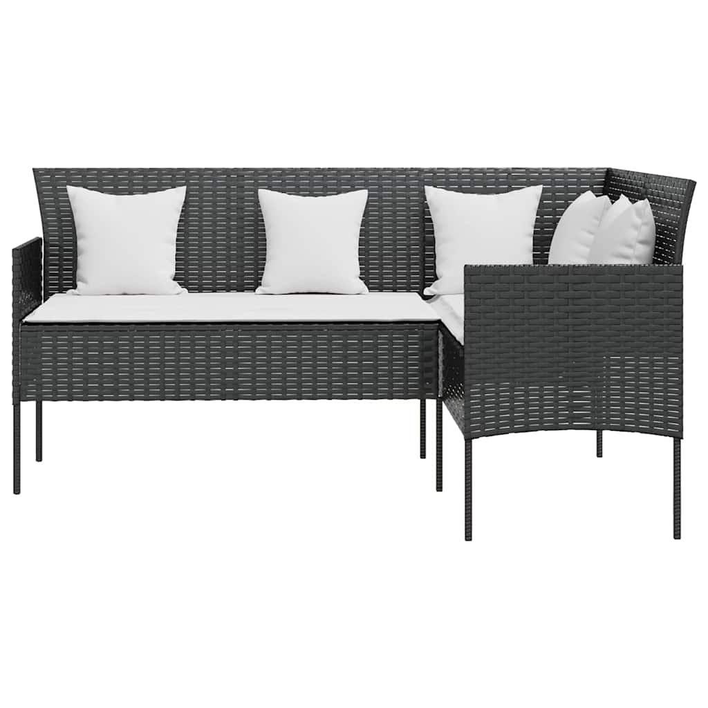 Outdoor Furniture Set 5 Piece L-Shaped Couch Sofa Cushions Poly Rattan brown 161