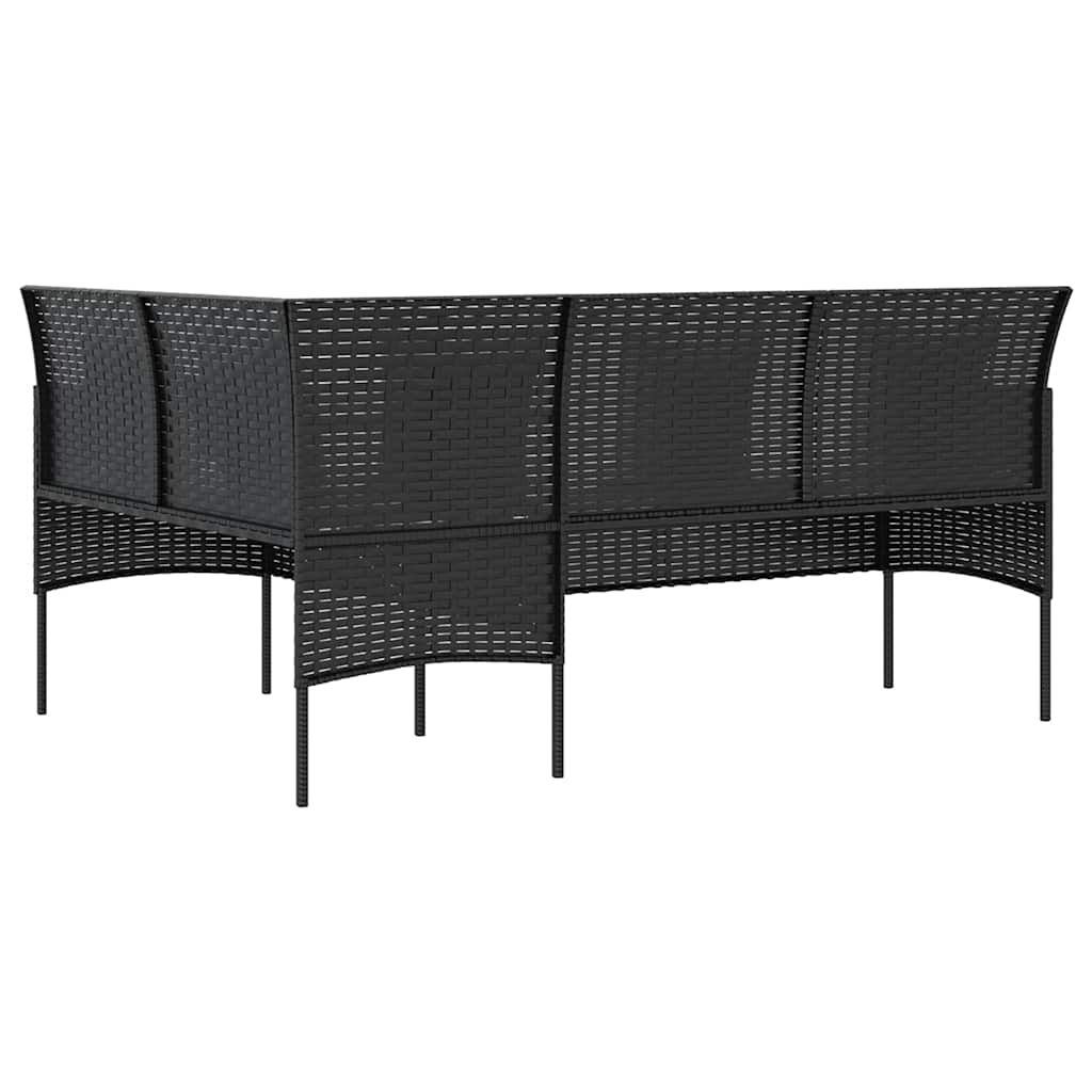 Outdoor Furniture Set 5 Piece L-Shaped Couch Sofa Cushions Poly Rattan brown 161