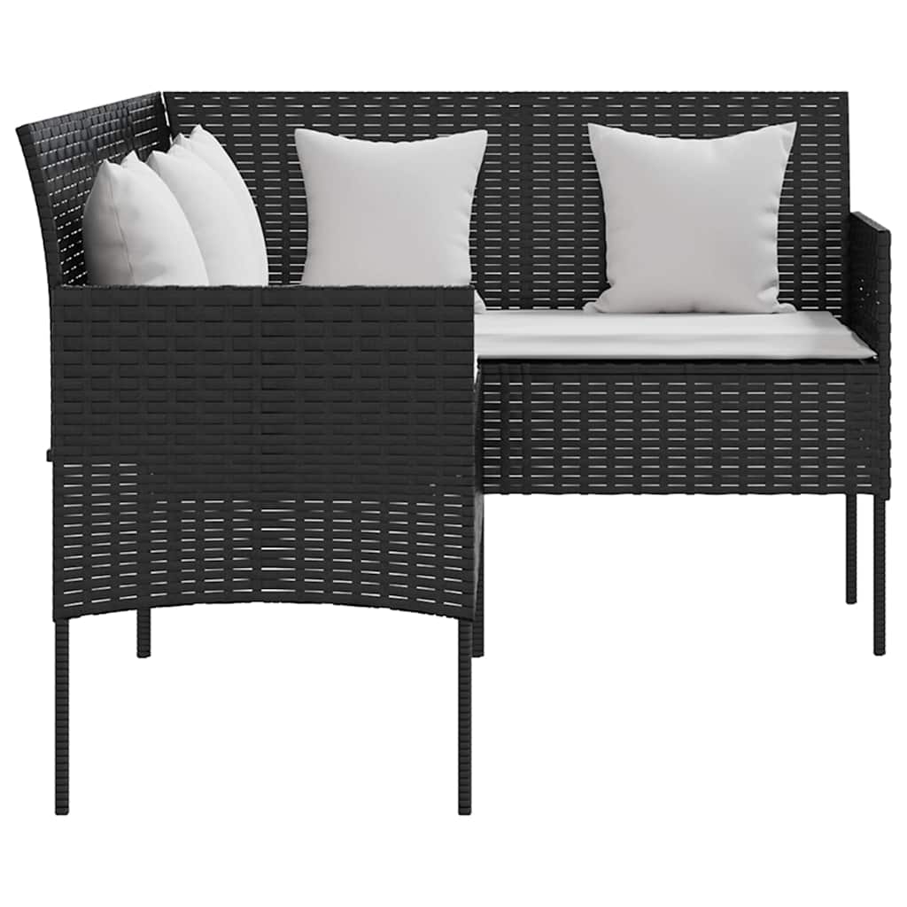Outdoor Furniture Set 5 Piece L-Shaped Couch Sofa Cushions Poly Rattan brown 161