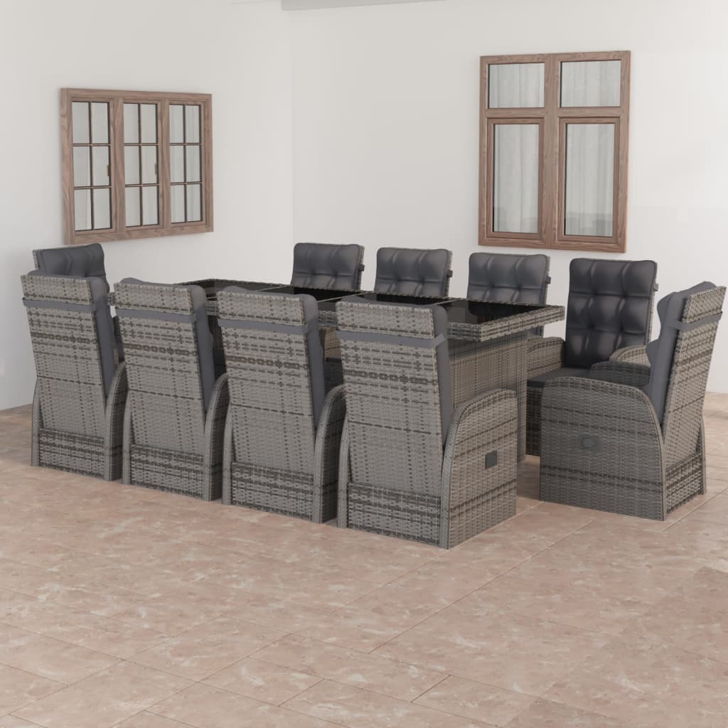 7 Piece Garden Dining Set With Cushions Poly Rattan