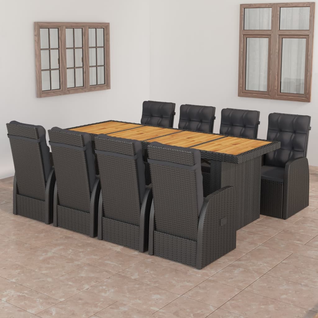 7 Piece Garden Dining Set With Cushions Poly Rattan