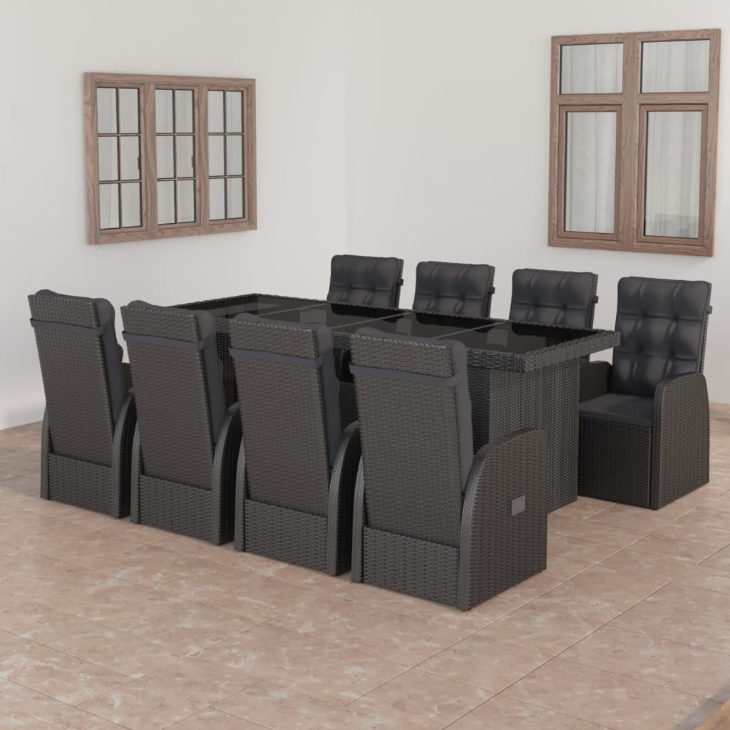 7 Piece Garden Dining Set With Cushions Poly Rattan