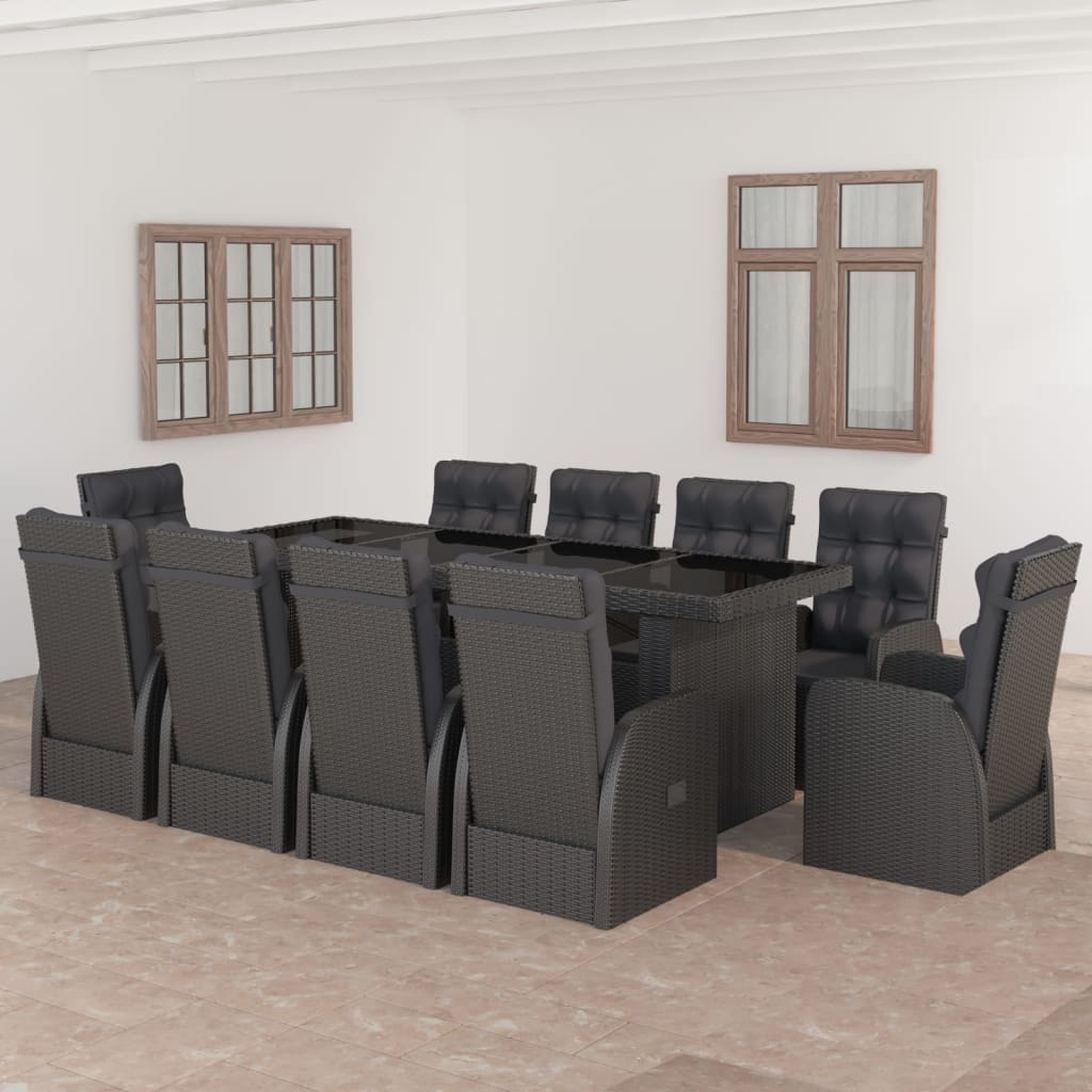 7 Piece Garden Dining Set With Cushions Poly Rattan