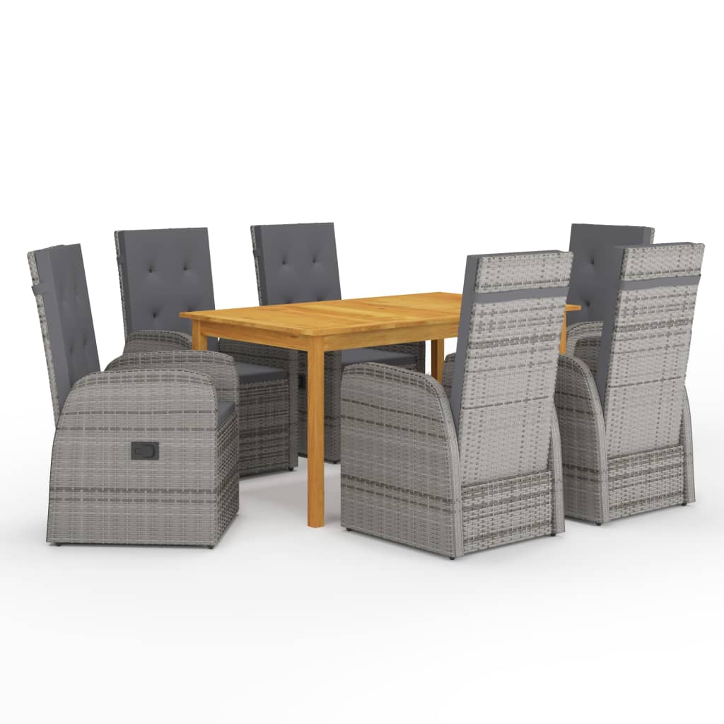 5 Piece Garden Dining Set With Cushions Poly Rattan