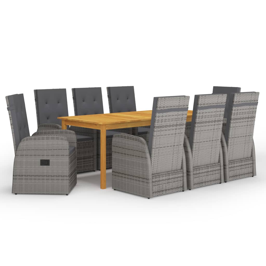 5 Piece Garden Dining Set With Cushions Poly Rattan