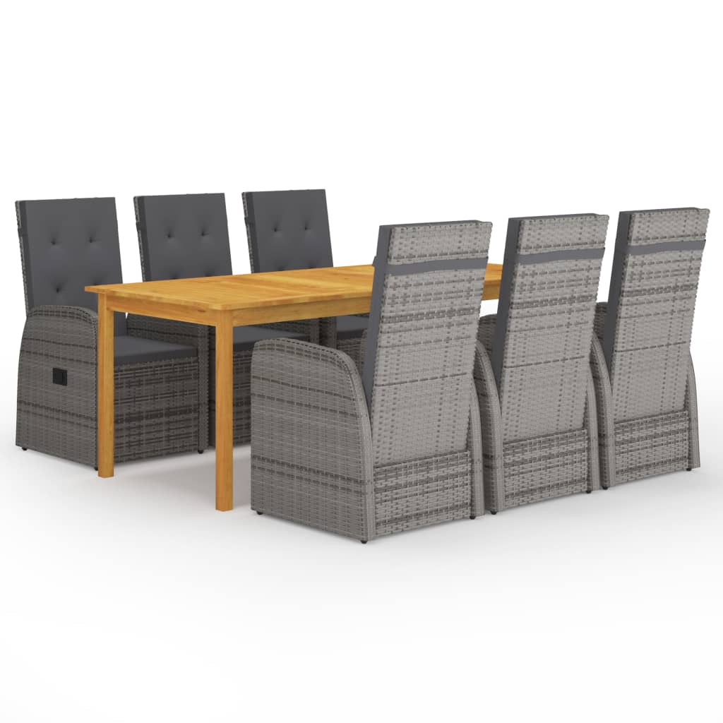 5 Piece Garden Dining Set With Cushions Poly Rattan