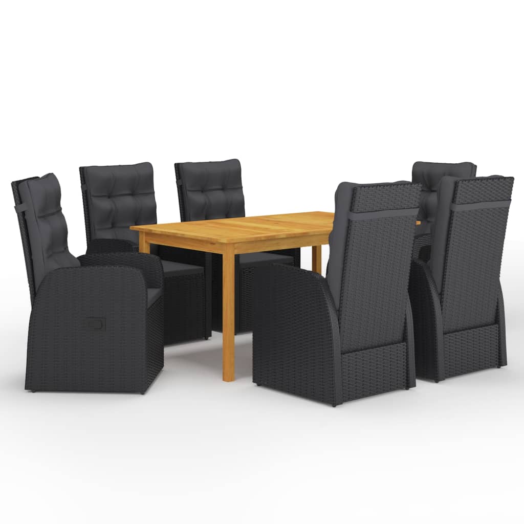 5 Piece Garden Dining Set With Cushions Poly Rattan
