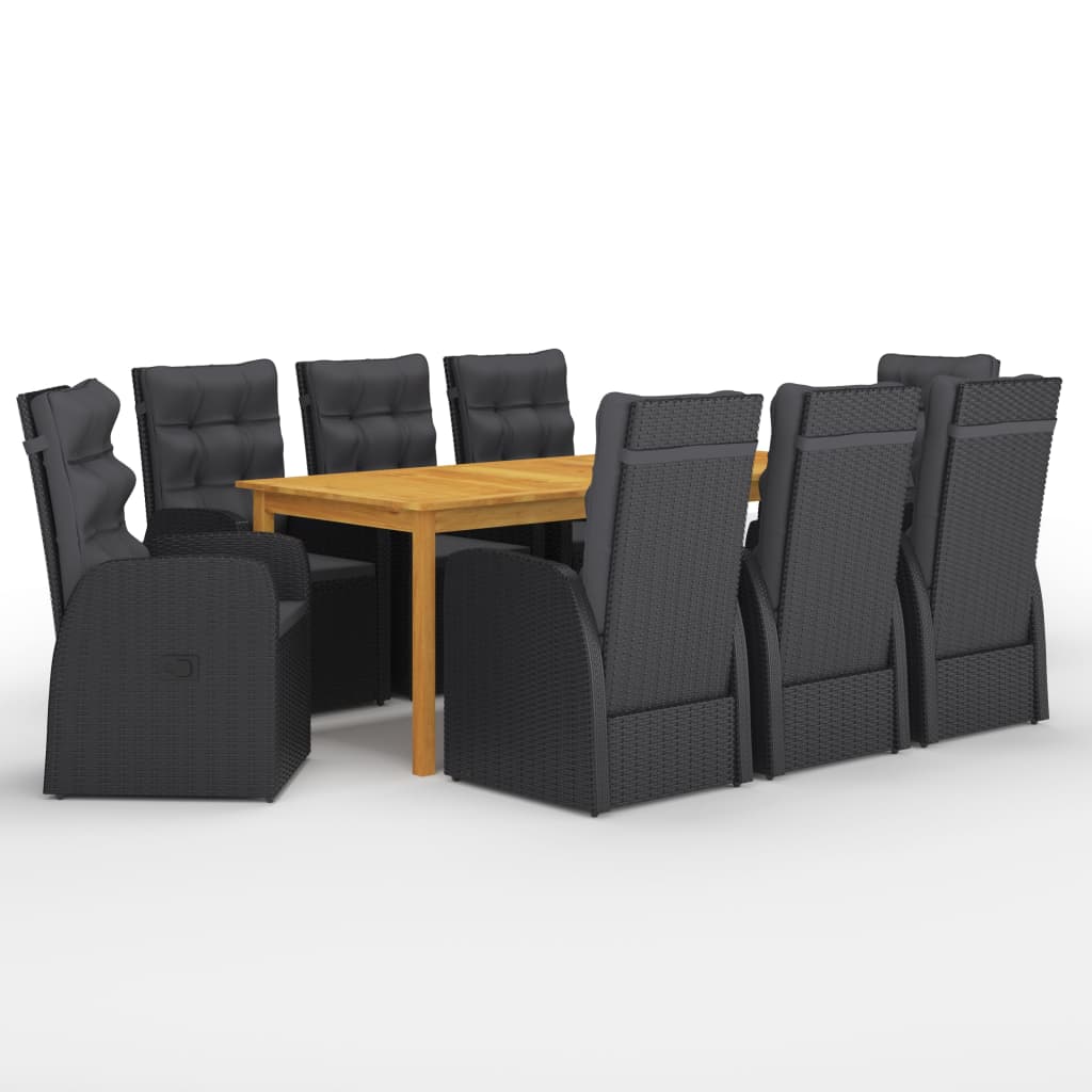 5 Piece Garden Dining Set With Cushions Poly Rattan