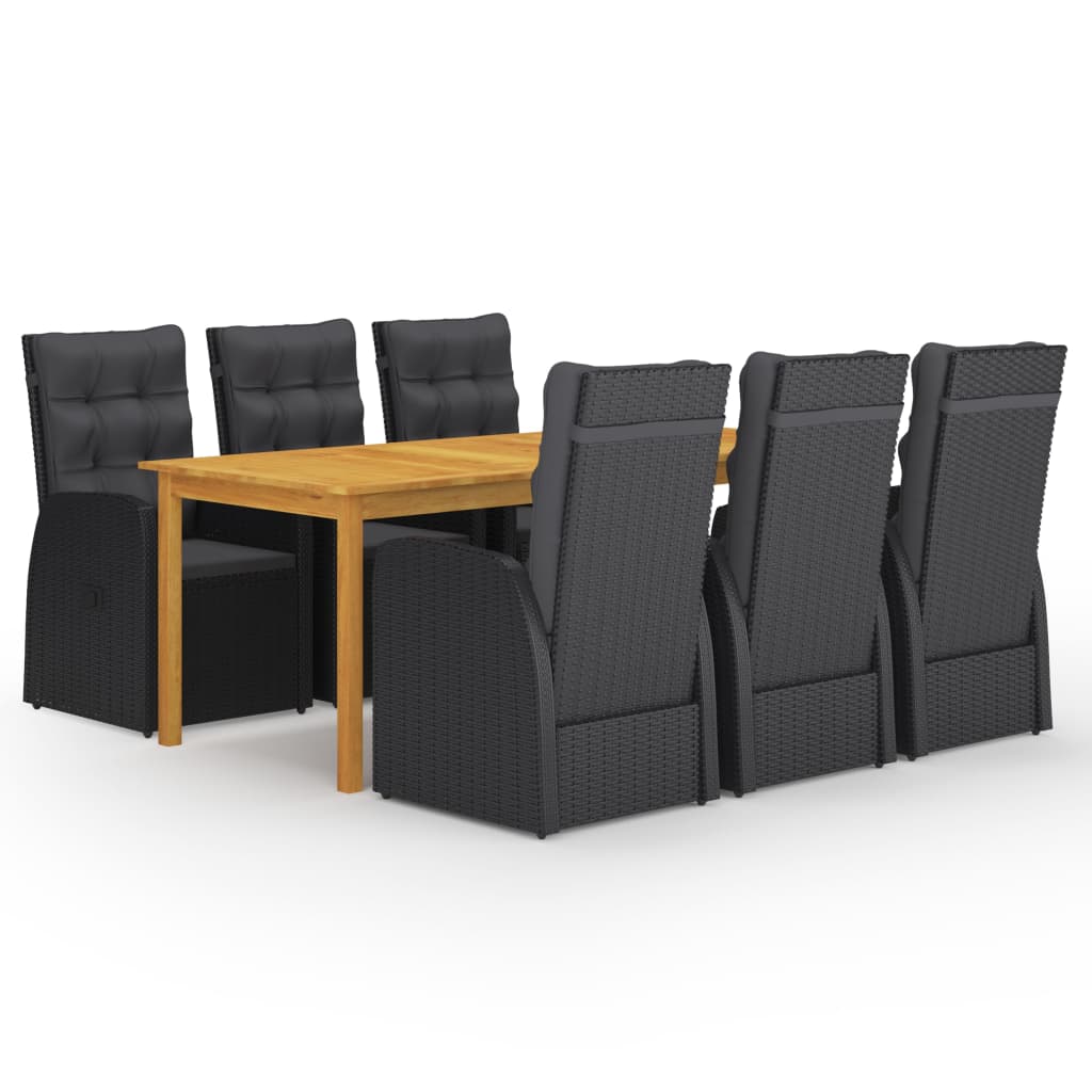 5 Piece Garden Dining Set With Cushions Poly Rattan