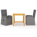 Outdoor Furniture Set 5 Piece Garden Dining Cushions Poly Rattan Grey Black 140
