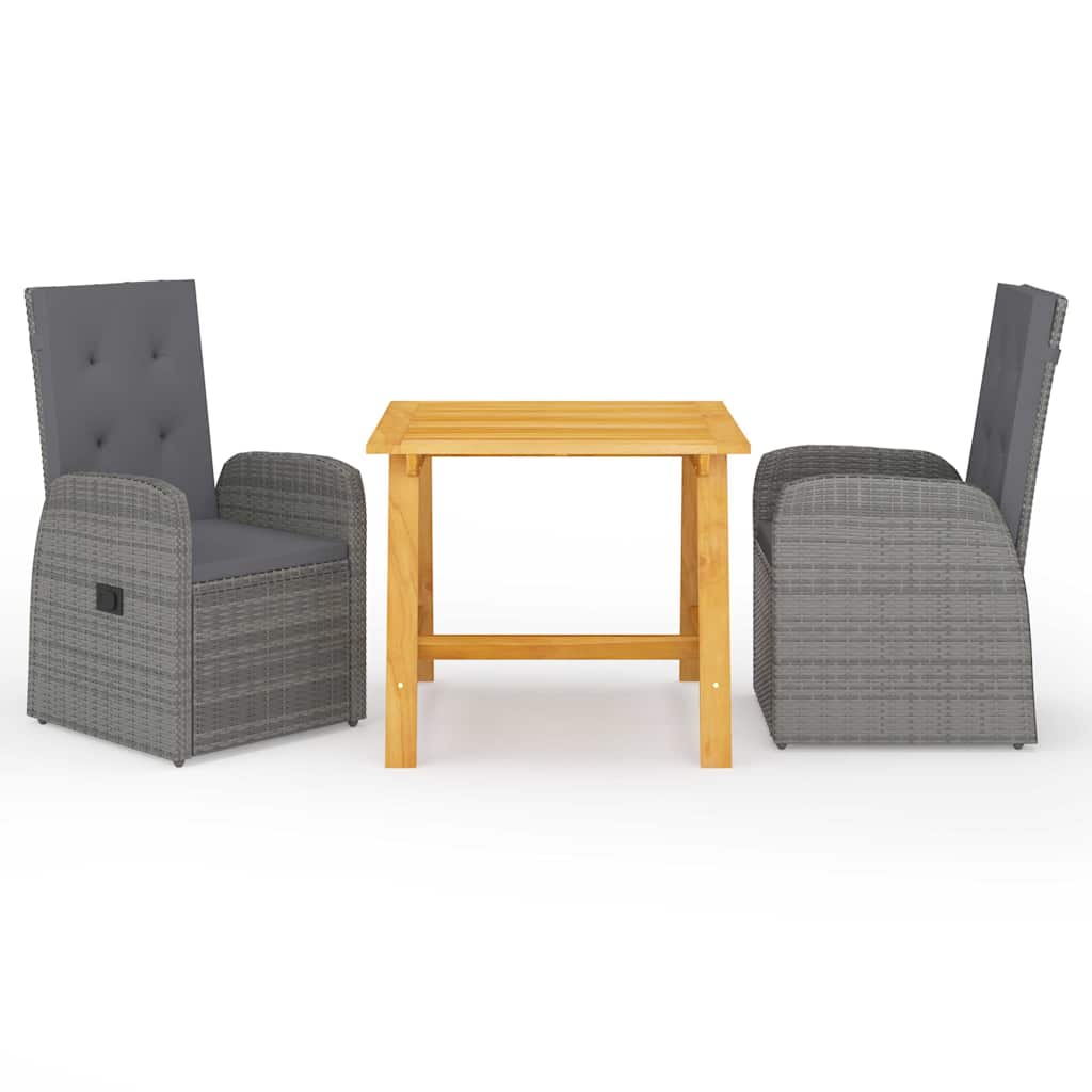 Outdoor Furniture Set 5 Piece Garden Dining Cushions Poly Rattan Grey Black 140