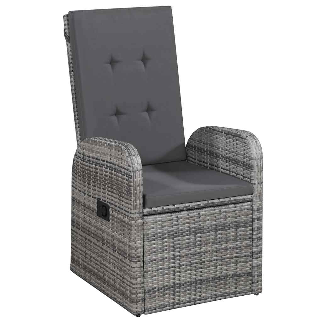 Outdoor Furniture Set 5 Piece Garden Dining Cushions Poly Rattan Grey Black 140