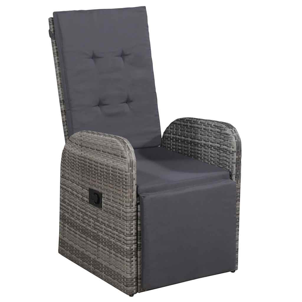 Outdoor Furniture Set 5 Piece Garden Dining Cushions Poly Rattan Grey Black 140