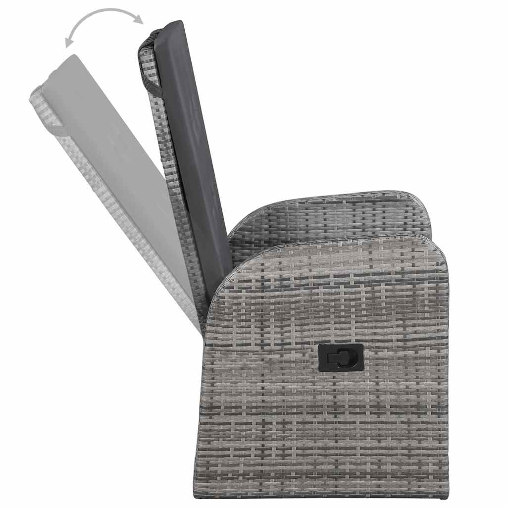 Outdoor Furniture Set 5 Piece Garden Dining Cushions Poly Rattan Grey Black 140