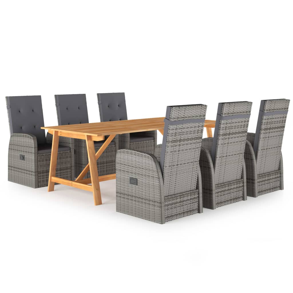 5 Piece Garden Dining Set With Cushions Poly Rattan