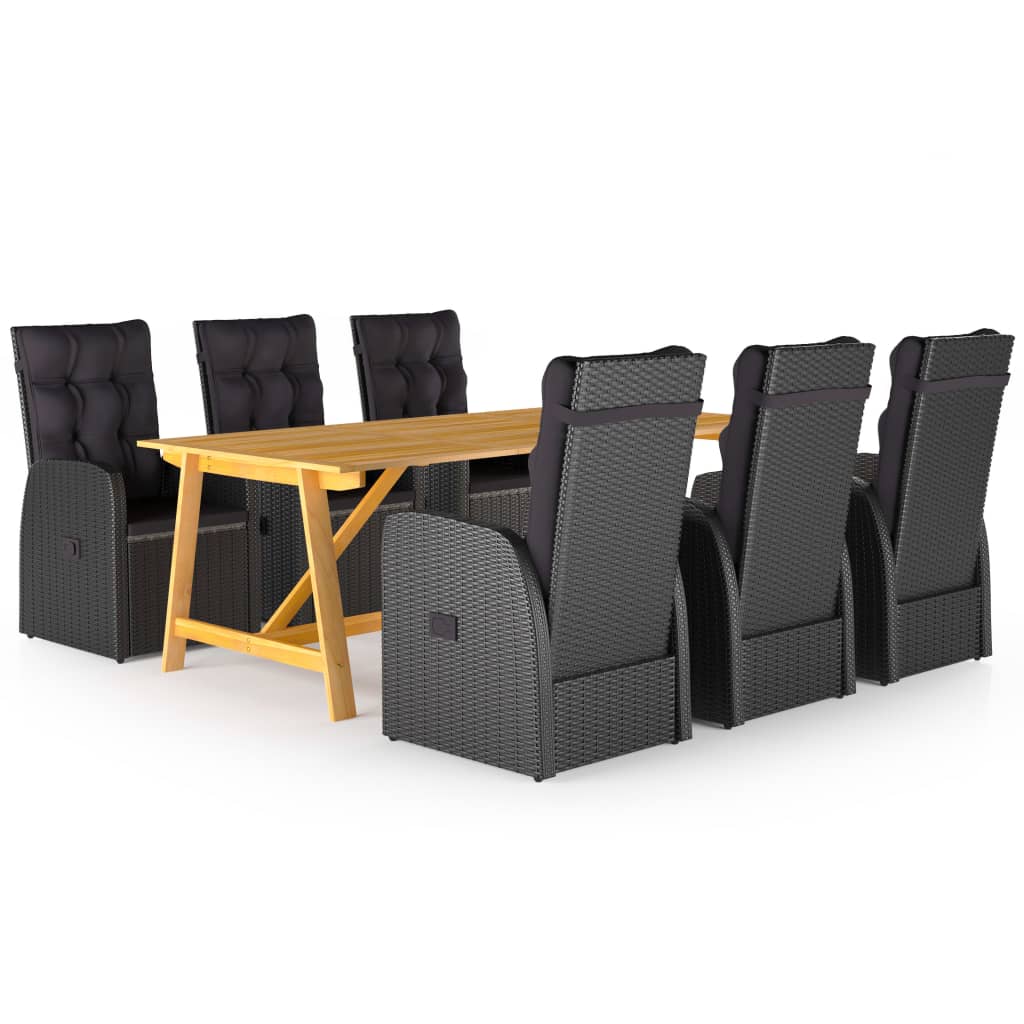 5 Piece Garden Dining Set With Cushions Poly Rattan