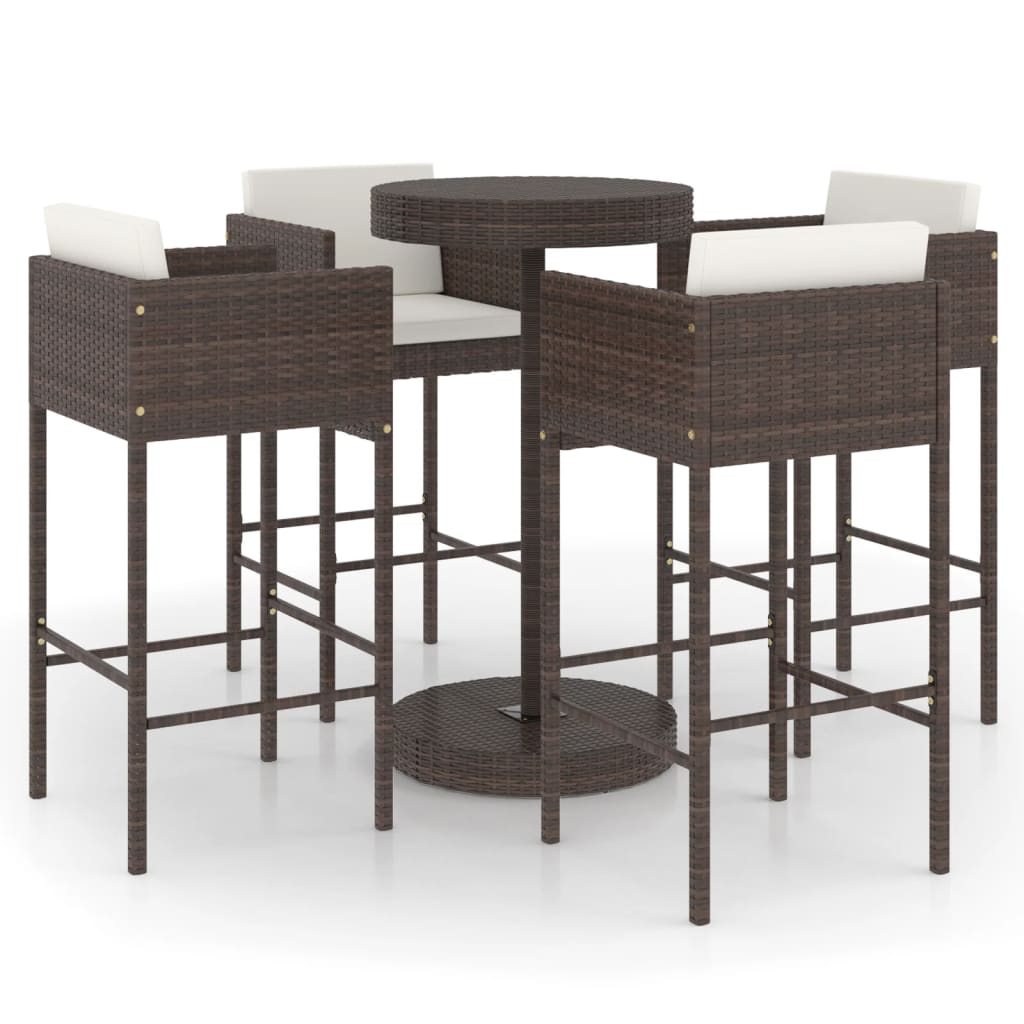 Garden Bar Set | , Cream White | Pe Rattan, Powder-Coated Steel